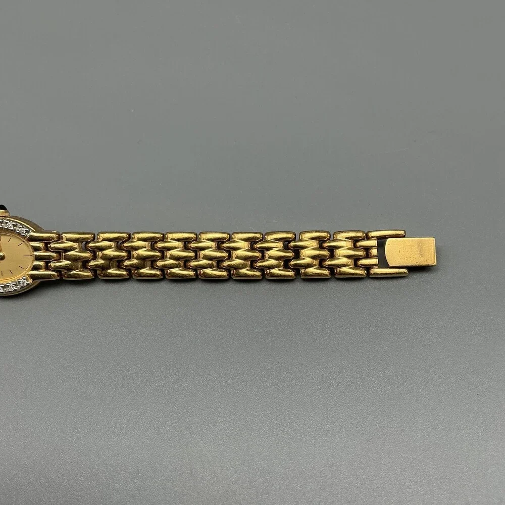 Vintage Seiko Womens Watch 15mm Gold Tone Diamond 1F20-5G19 New Battery 6.75